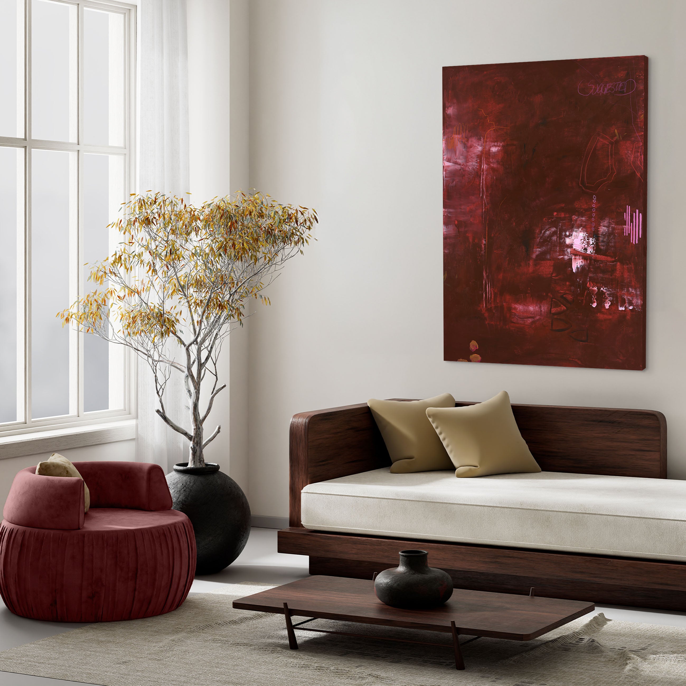 Invisible Red | DESIGN MALERI Design maleri ART COPENHAGEN (DA) 90x120 cm Uden ramme