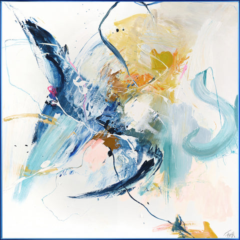 Confidential Blue | Maleri & kunsttryk Maleri & kunsttryk ART COPENHAGEN 100x100 Akrylramme