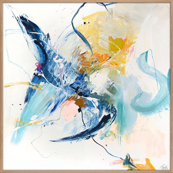 Confidential Blue | Maleri & kunsttryk Maleri & kunsttryk ART COPENHAGEN 100x100 Egeramme