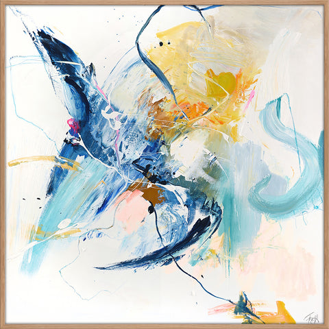 Confidential Blue | Maleri & kunsttryk Maleri & kunsttryk ART COPENHAGEN 100x100 Egeramme