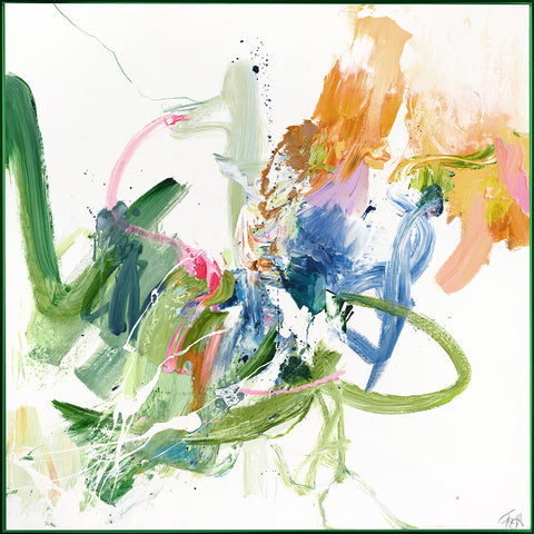 Confidential Green | Maleri & kunsttryk Maleri & kunsttryk ART COPENHAGEN 100x100 Akrylramme