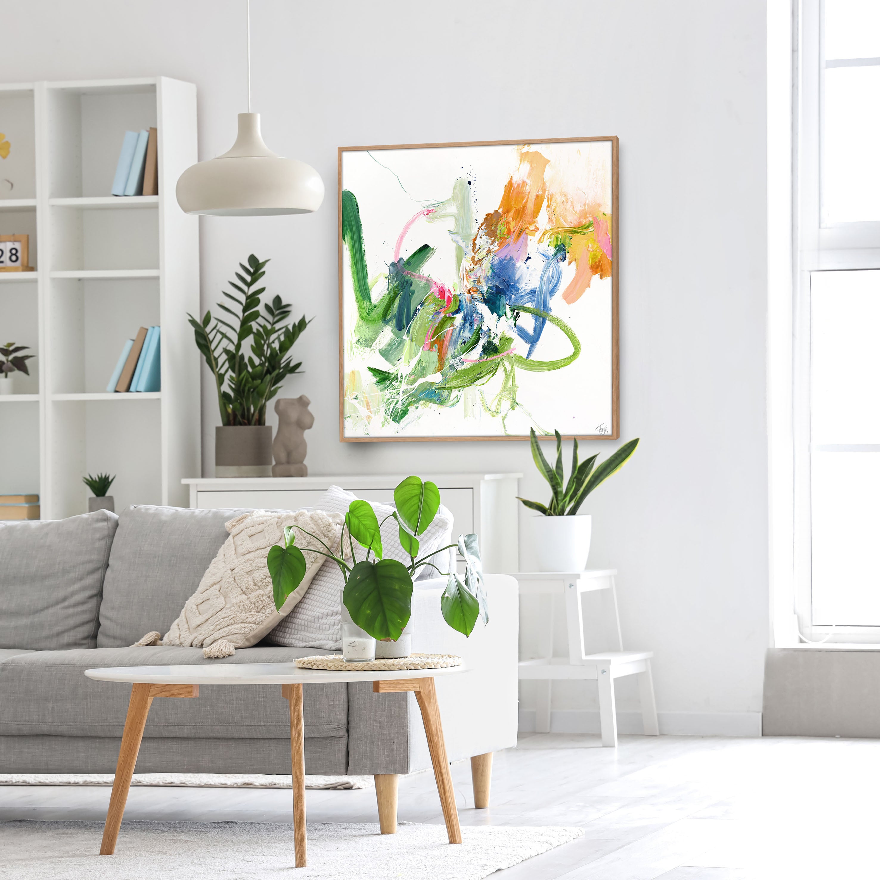 Confidential Green | Maleri & kunsttryk Maleri & kunsttryk ART COPENHAGEN 100x100 Egeramme