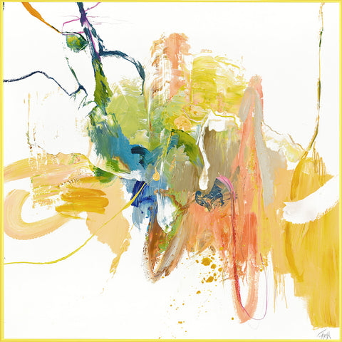 Confidential Yellow | Maleri & kunsttryk Maleri & kunsttryk ART COPENHAGEN 100x100 Akrylramme