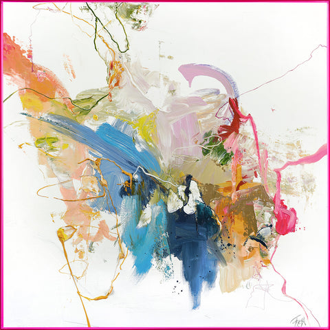 Confidential Pink | Maleri & kunsttryk Maleri & kunsttryk ART COPENHAGEN 100x100 Akrylramme