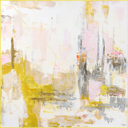 New age yellow 1 | Maleri & kunsttryk Maleri & kunsttryk ART COPENHAGEN 100x100 Akrylramme