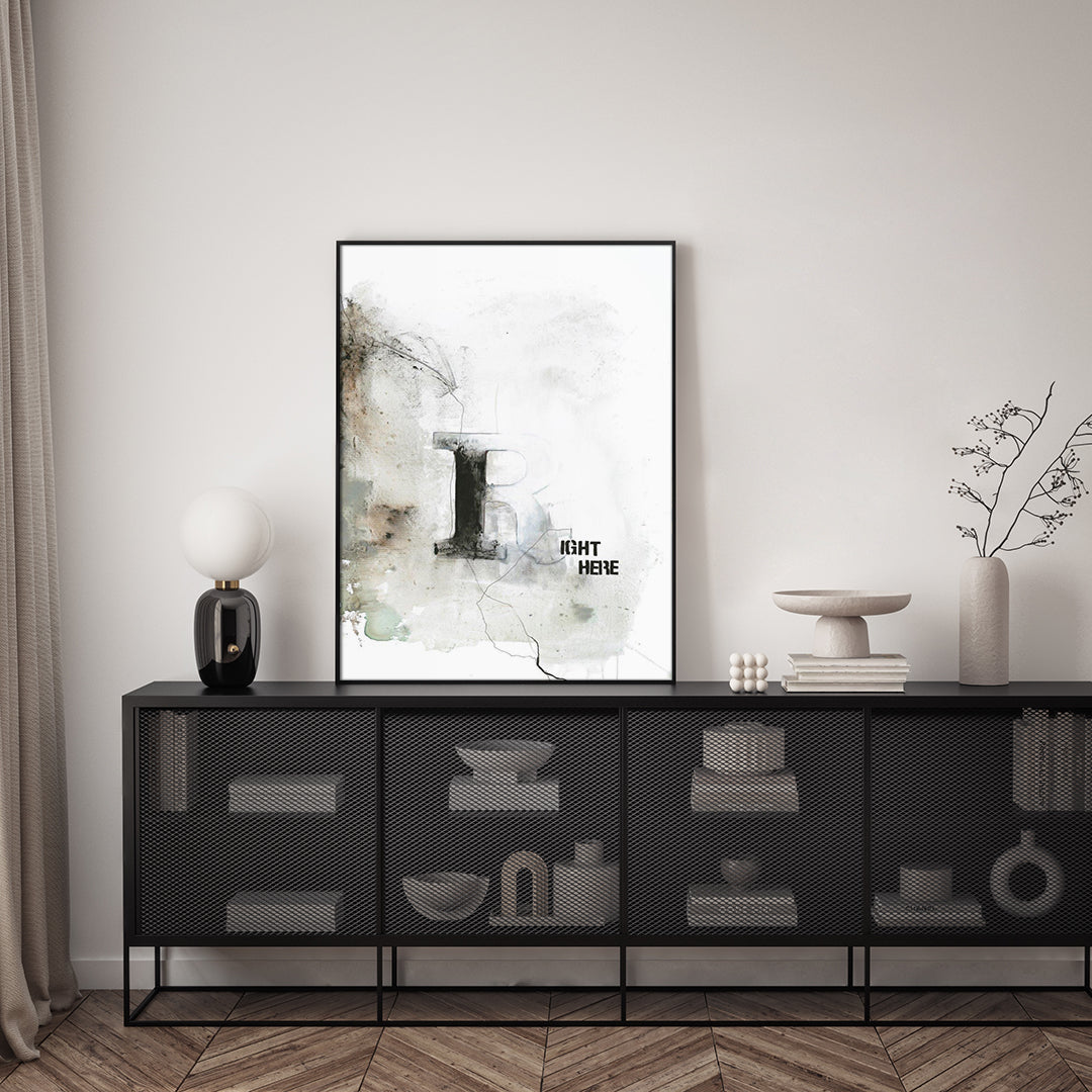Right Here | INDRAMMET BILLEDE Indrammet billede MF 30x40 Sort