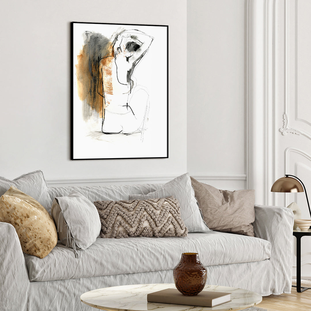 After the shower 1 | INDRAMMET BILLEDE Indrammet billede MF 30x40 Sort