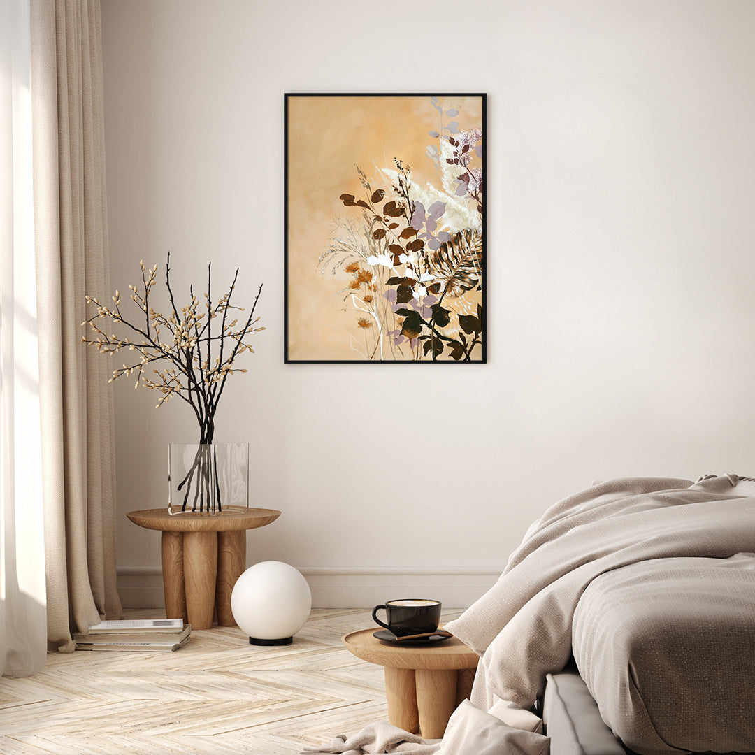 Light Leaves 6 | INDRAMMET BILLEDE Indrammet billede MF 30x40 Egeramme