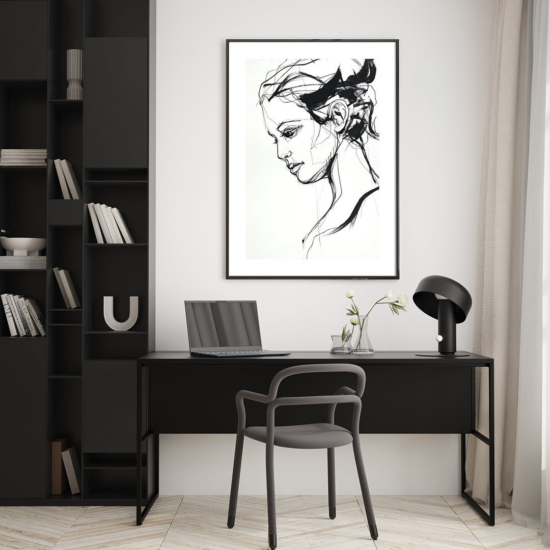 Silhouette 2 | INDRAMMET BILLEDE Indrammet billede MF 30x40 Sort