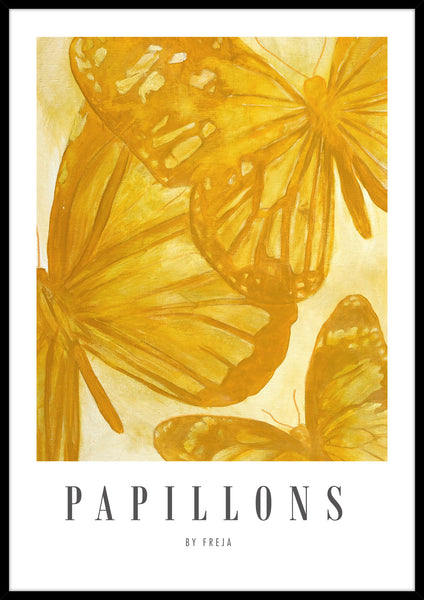 Papillions | KUNSTTRYK Kunsttryk ART COPENHAGEN 70x100 Sort ramme