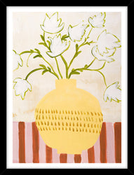 Yellow vase | KUNSTTRYK Kunsttryk ART COPENHAGEN 30x40 Sort ramme