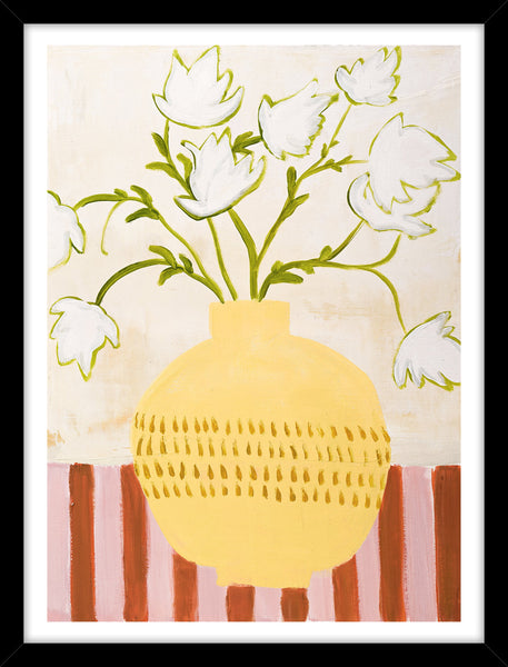 Yellow vase | KUNSTTRYK Kunsttryk ART COPENHAGEN 30x40 Sort ramme