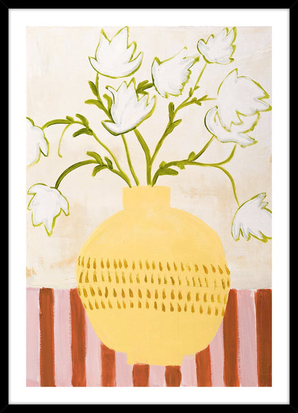 Yellow vase | KUNSTTRYK Kunsttryk ART COPENHAGEN 50x70 Sort ramme