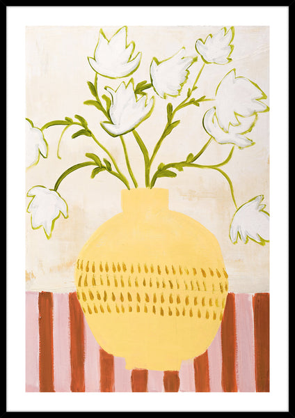 Yellow vase | KUNSTTRYK Kunsttryk ART COPENHAGEN 70x100 Sort ramme
