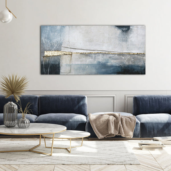 Golden Blue 3 / 140x70 cm | KAMPAGNE MALERI Kampagne Maleri ART COPENHAGEN