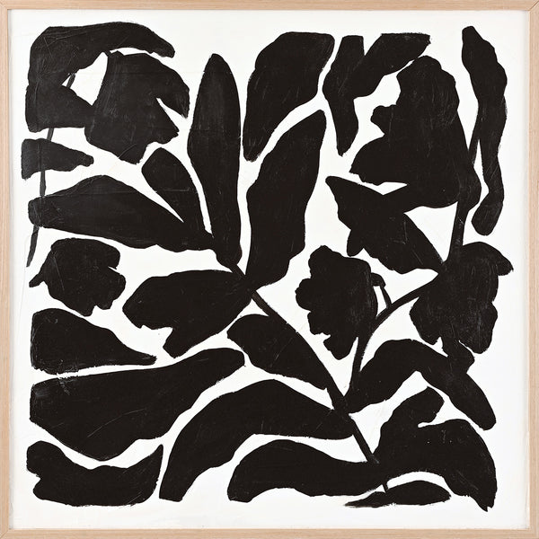 BLACK LEAF | UNIKA MALERI Unika Maleri ART COPENHAGEN 100x100cm