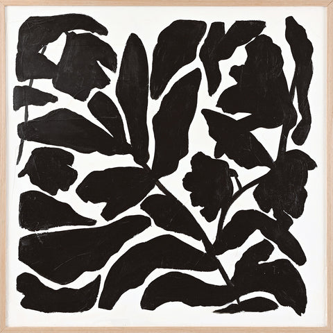 BLACK LEAF | UNIKA MALERI Unika Maleri ART COPENHAGEN 100x100cm