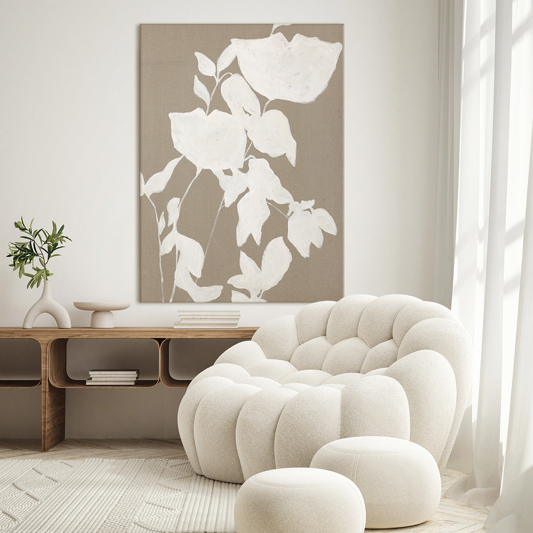 Fortuna White | DESIGN MALERI Design maleri ART COPENHAGEN 90x120 Hørlærred Sort ramme