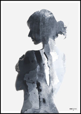 Woman in blue | INDRAMMET BILLEDE Indrammet billede MF