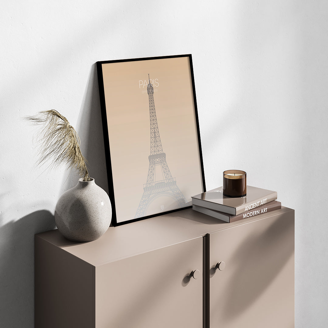 Paris Eiffel Tower | INDRAMMET BILLEDE Indrammet billede MF 30x40 Egeramme