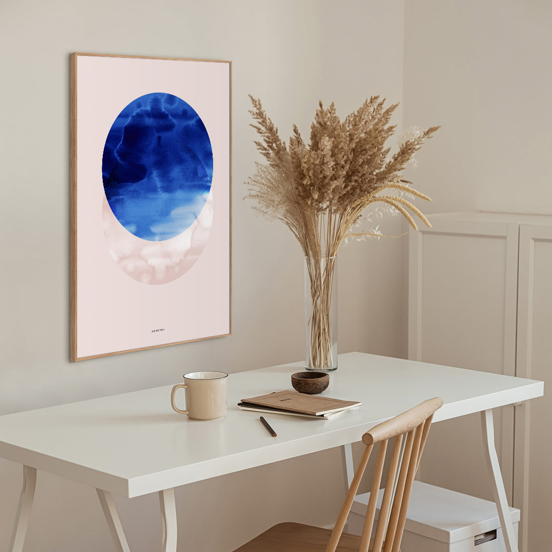 Blue Moon | INDRAMMET BILLEDE Indrammet billede MF 30x40 Sort