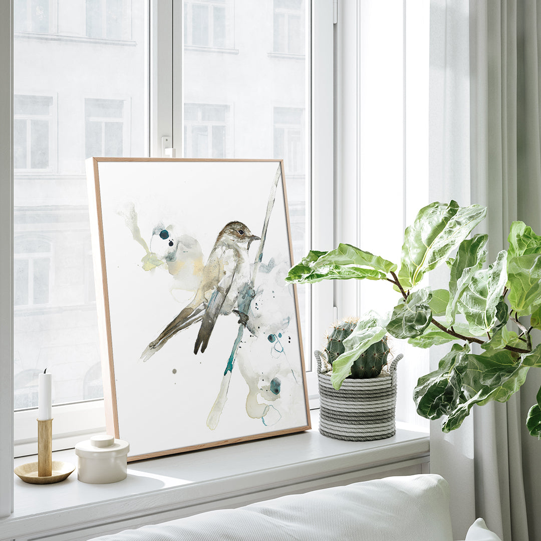 Bird 2 | INDRAMMET BILLEDE Indrammet billede MF 30x40 Egeramme