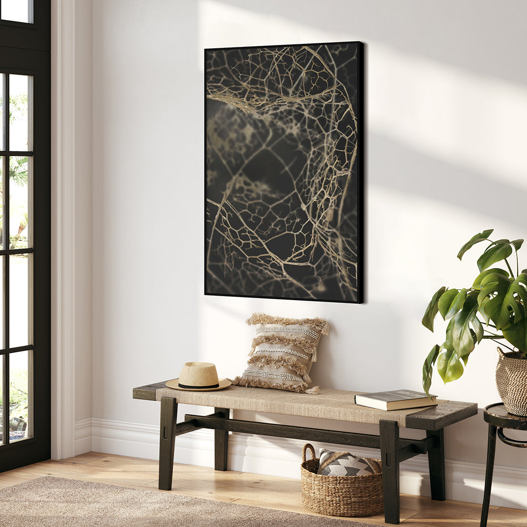 Leaf skeleton dark | INDRAMMET BILLEDE Indrammet billede MF