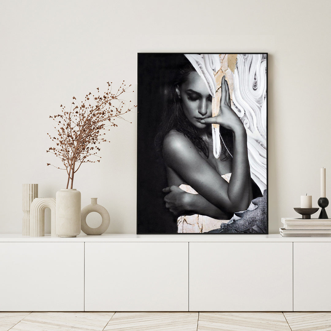 Paper Look 1 | INDRAMMET BILLEDE Indrammet billede MF 30x40 Sort