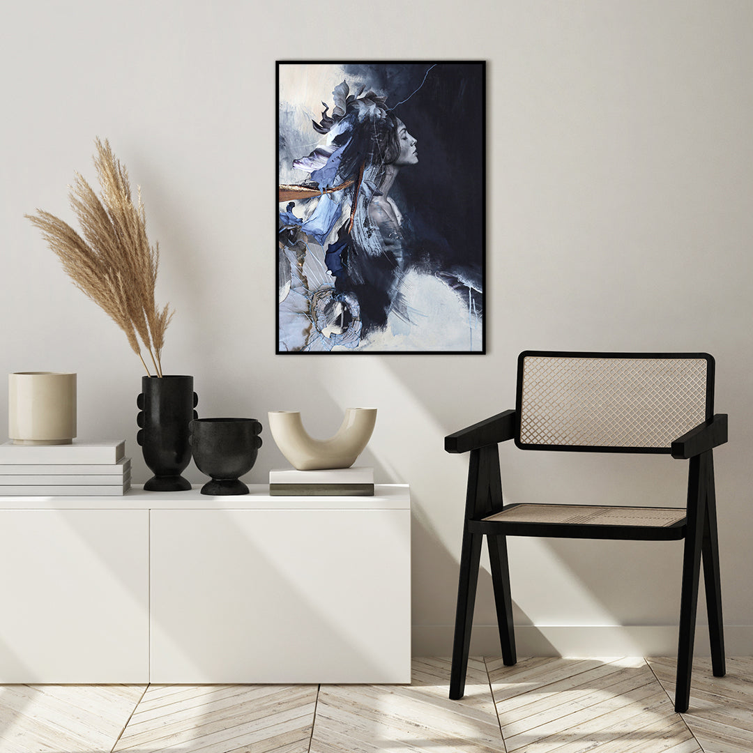 Imperfection Blue | INDRAMMET BILLEDE Indrammet billede MF 30x40 Sort