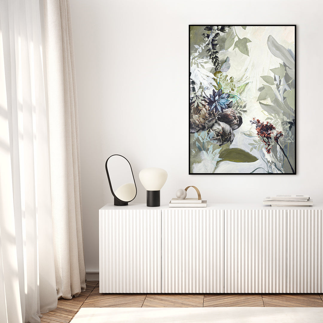 Green Garden 1 | INDRAMMET BILLEDE Indrammet billede MF 30x40 Sort