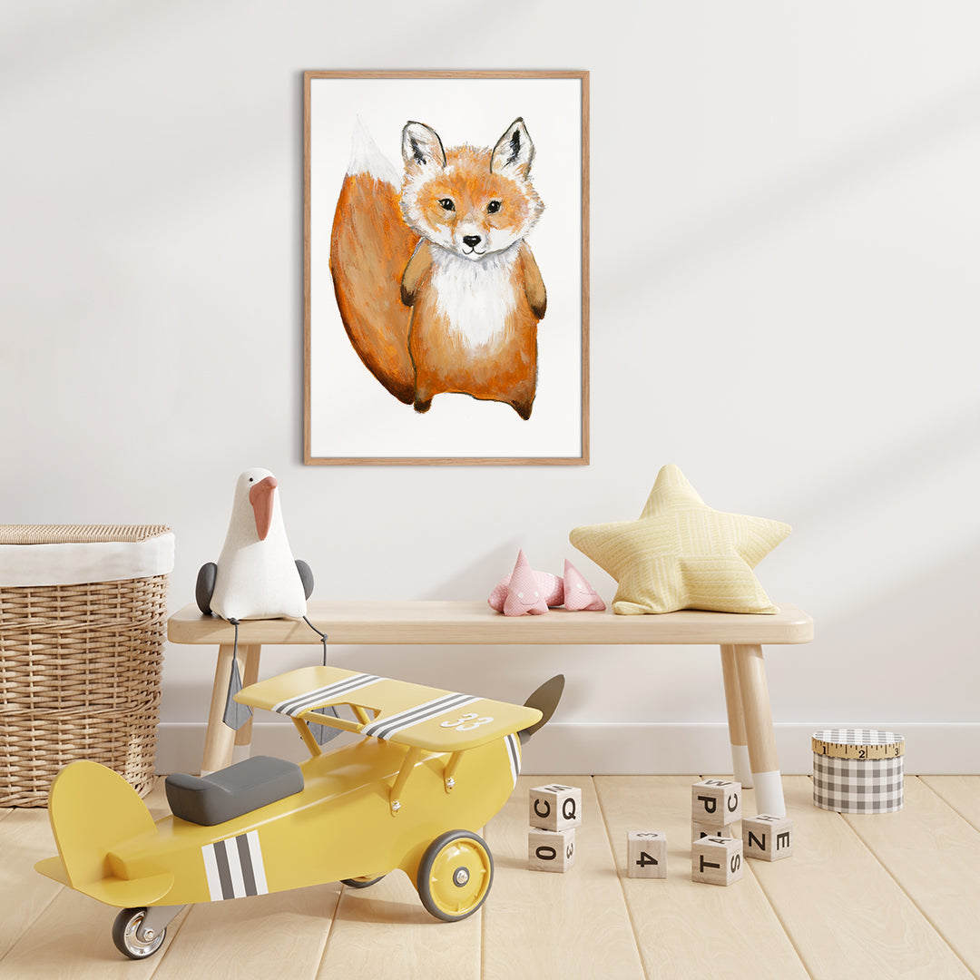 Little Fox | INDRAMMET BILLEDE Indrammet billede MF 30x40 Egeramme