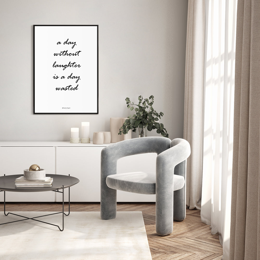 Without laughter | INDRAMMET BILLEDE Indrammet billede MF 30x40 Sort