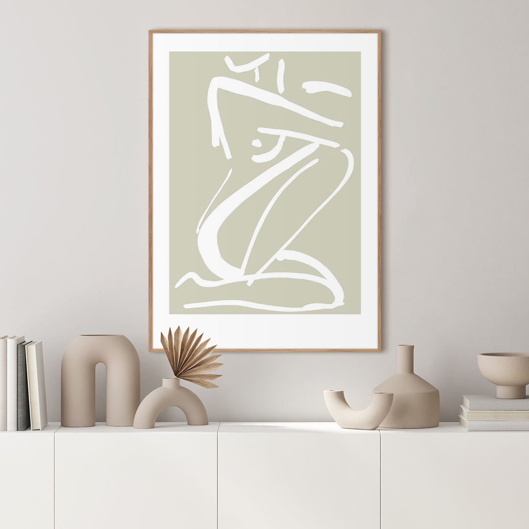 Sketch no 2 | INDRAMMET BILLEDE Indrammet billede MF 30x40 Sort