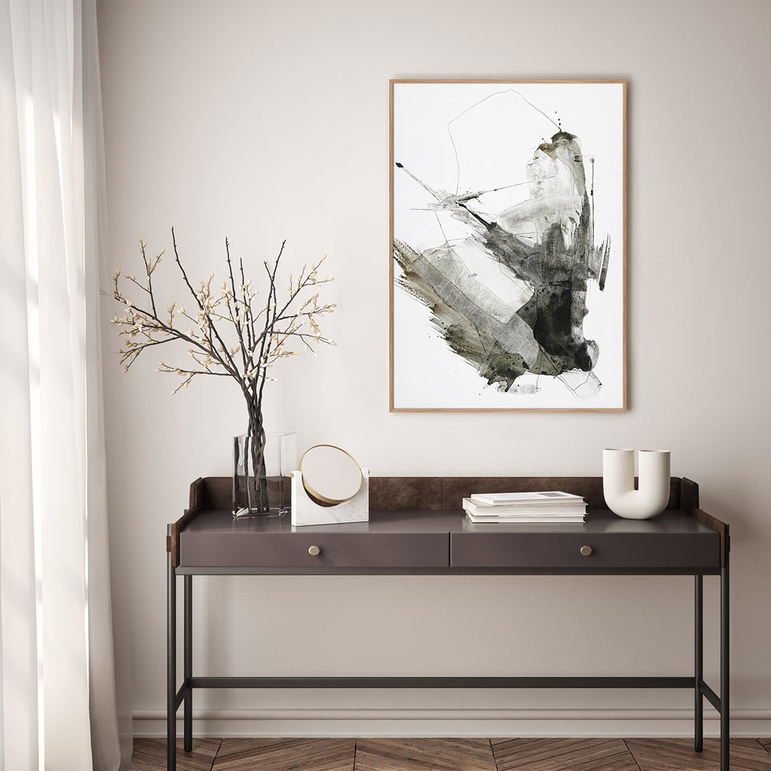 Graphical shapes 1 | INDRAMMET BILLEDE Indrammet billede MF 30x40 Sort