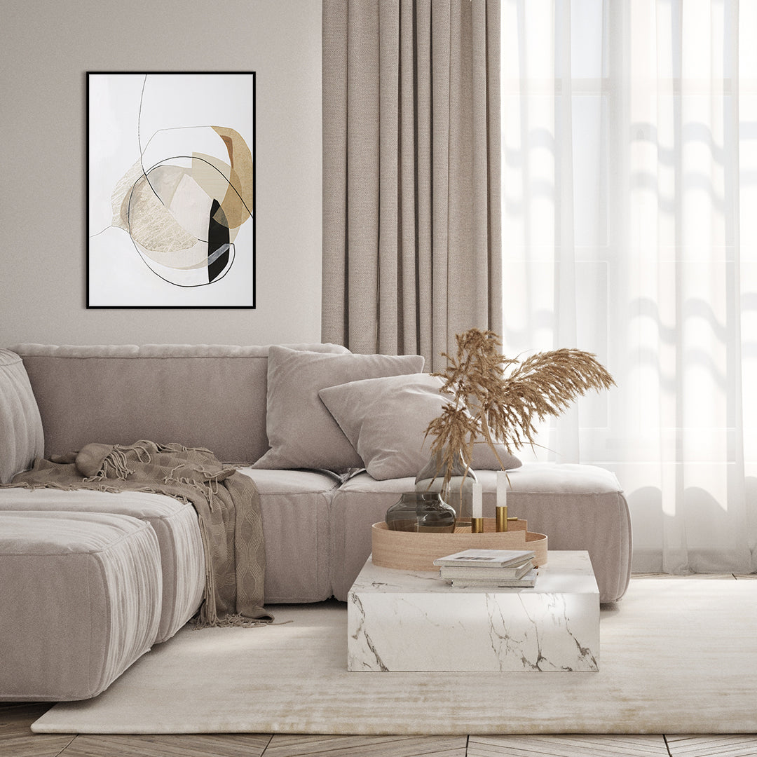 Graphical shapes 4 | INDRAMMET BILLEDE Indrammet billede MF 30x40 Sort