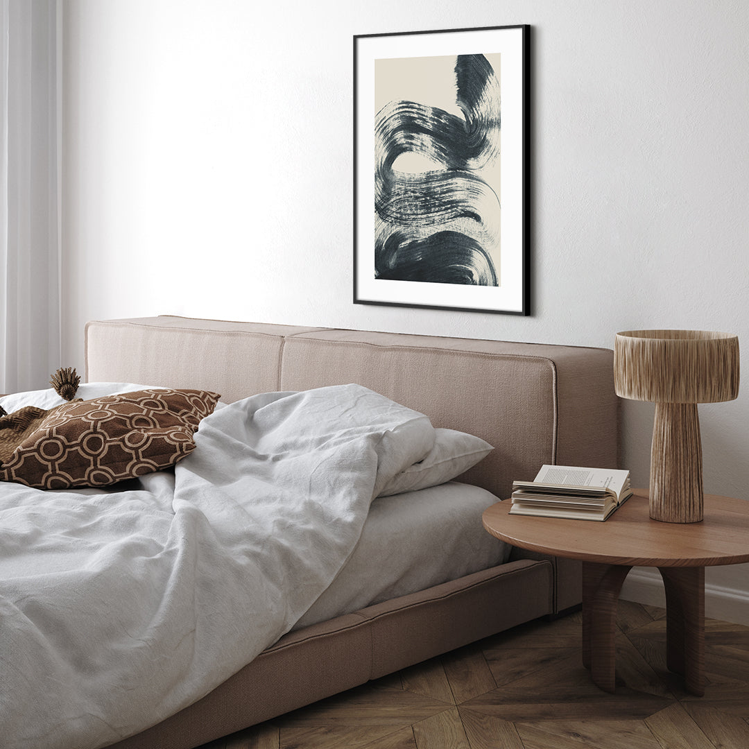 Brushed 5 | INDRAMMET BILLEDE Indrammet billede MF 30x40 Sort