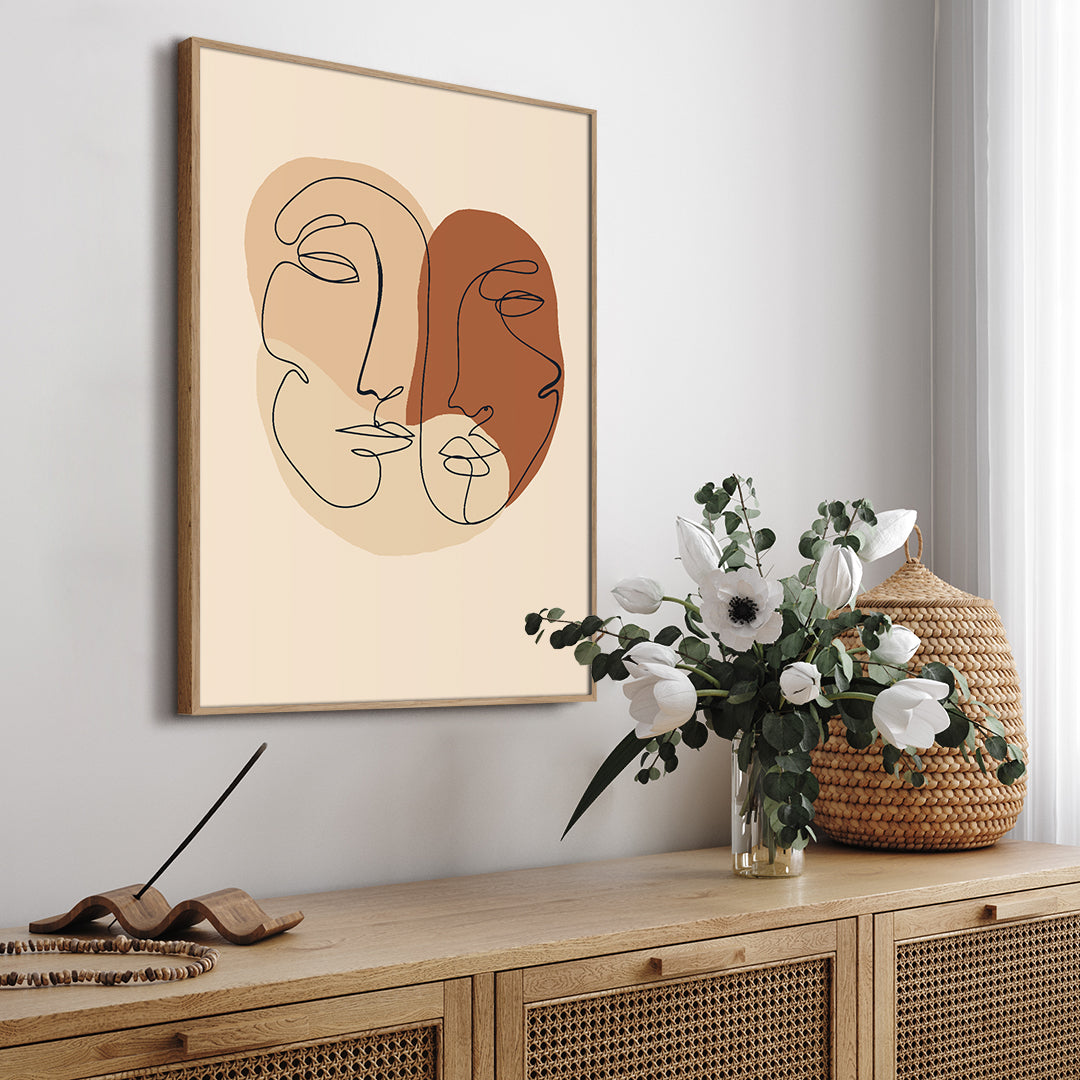Abstract Lines 2 | INDRAMMET BILLEDE Indrammet billede MF 30x40 Sort