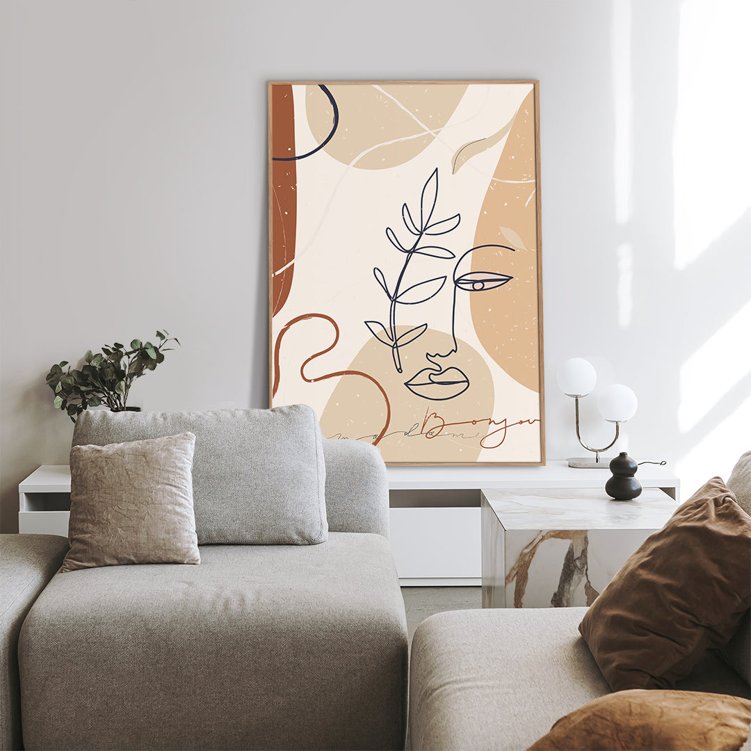 Abstract Lines 3 | INDRAMMET BILLEDE Indrammet billede MF 30x40 Sort