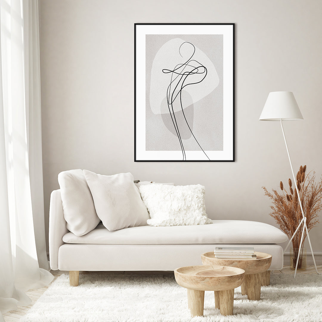 Shape of you 3 | INDRAMMET BILLEDE Indrammet billede MF 30x40 Sort