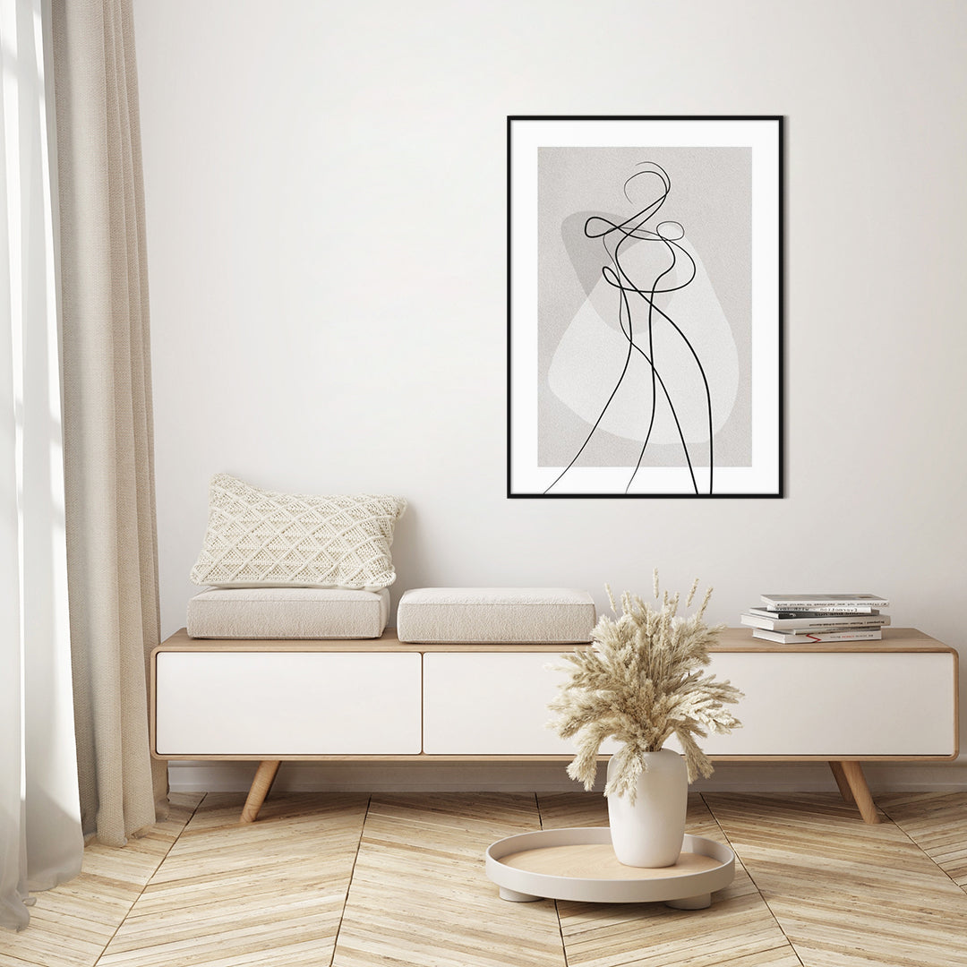 Shape of you 4 | INDRAMMET BILLEDE Indrammet billede MF 30x40 Sort