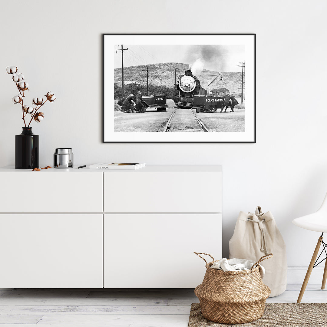 Police patrol | INDRAMMET BILLEDE Indrammet billede MF 30x40 Sort