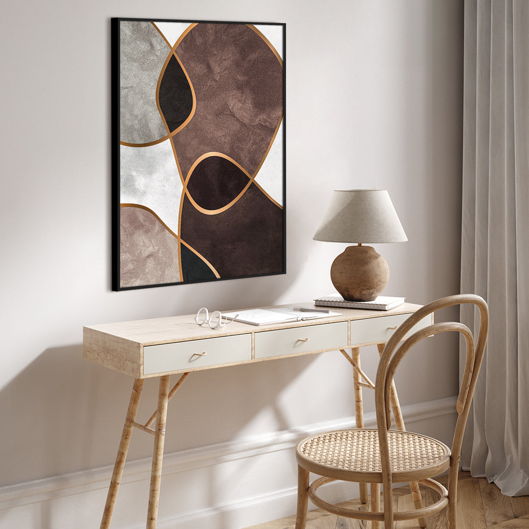 Velvet Shapes 3 | INDRAMMET BILLEDE Indrammet billede MF 30x40 Egeramme