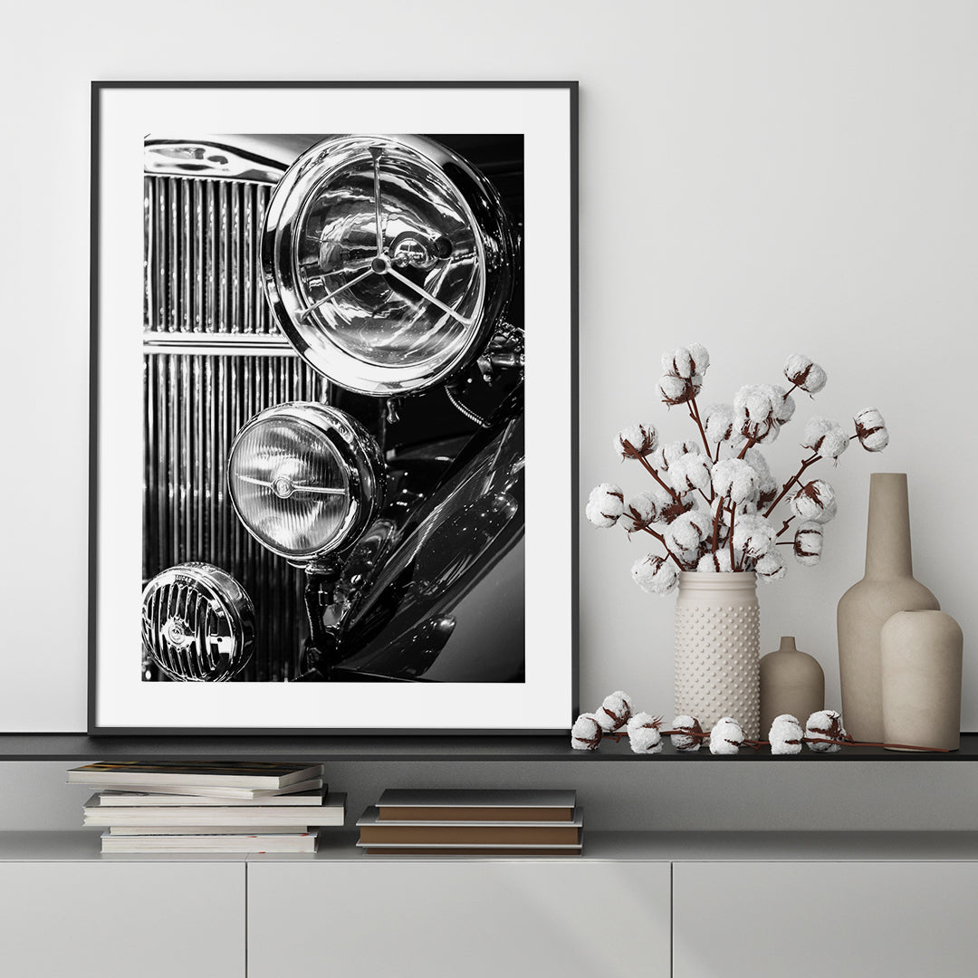Vintage Car | INDRAMMET BILLEDE Indrammet billede MF 30x40 Sort