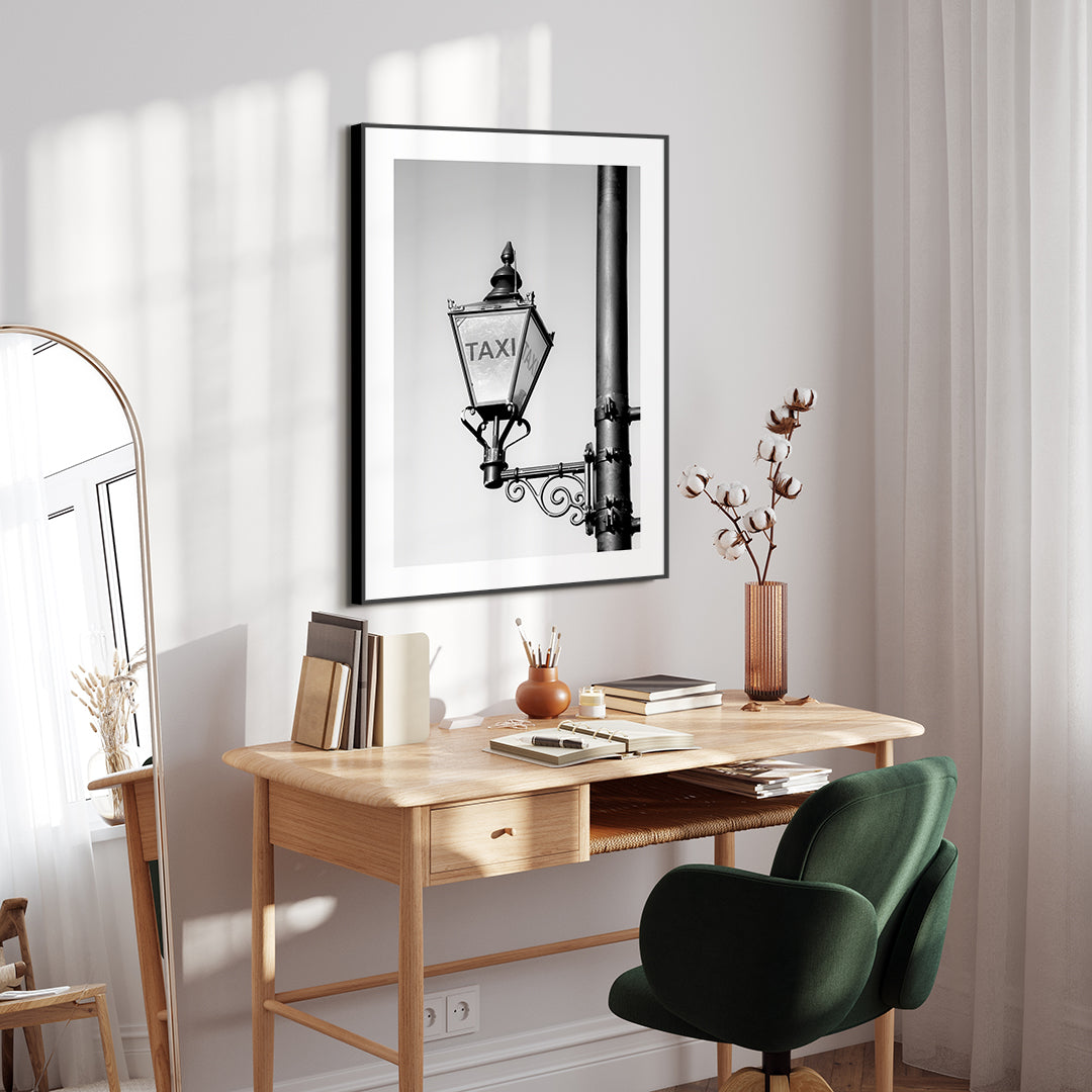 Taxi | INDRAMMET BILLEDE Indrammet billede MF 30x40 Sort