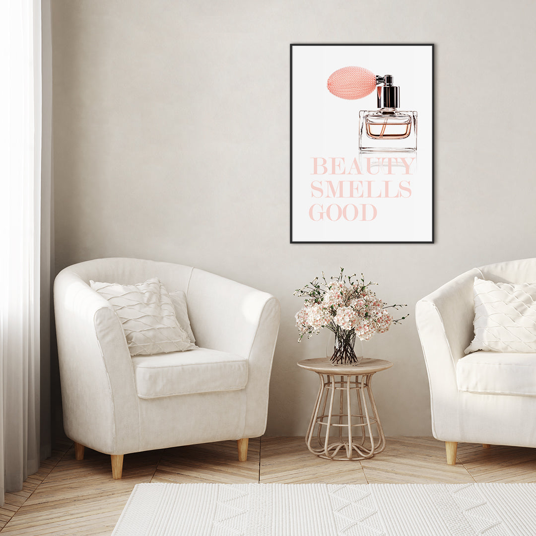 Beauty smells good | INDRAMMET BILLEDE Indrammet billede MF 30x40 Sort
