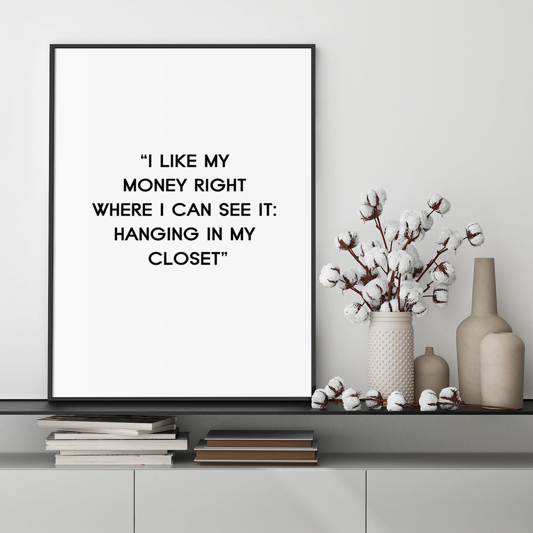 I like my money | INDRAMMET BILLEDE Indrammet billede MF 30x40 Sort