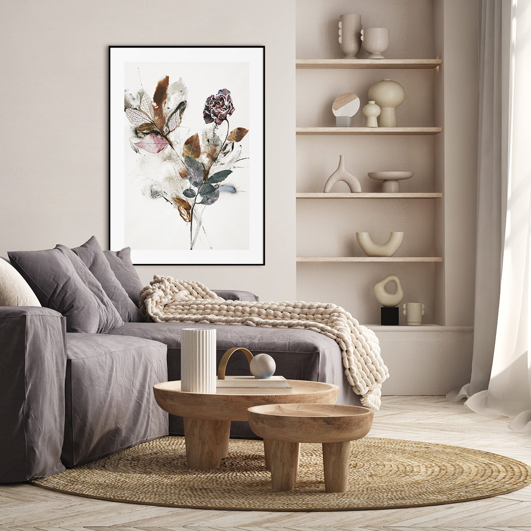 Playing Flower 1 | INDRAMMET BILLEDE Indrammet billede MF 30x40 Egeramme