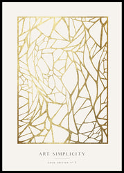 Art Simplicity Gold No 1 | INDRAMMET BILLEDE Indrammet billede MF 30x40 Sort