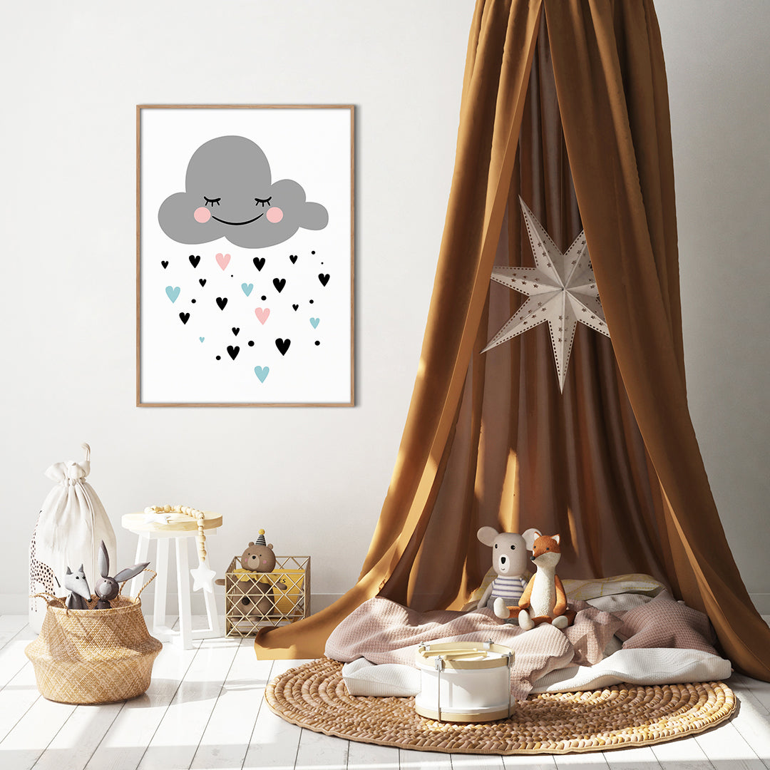 Happy Cloud | INDRAMMET BILLEDE Indrammet billede MF 30x40 Egeramme