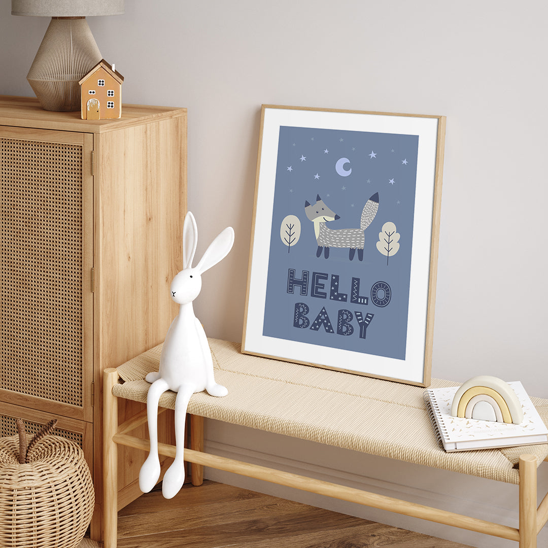 Fox Blue | INDRAMMET BILLEDE Indrammet billede MF 30x40 Egeramme